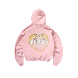 Represent Angel Borders Hoodie Pink