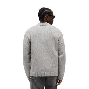 Represent Initial Grey Boucle Polo Shirt
